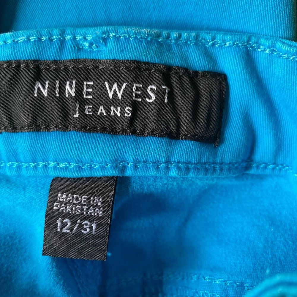 Nine West Jeans -Lady neon blue skinny crop jeans, Size: 12/31